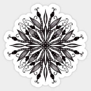 Gothic Mandala Leaves And Snakes Sticker
